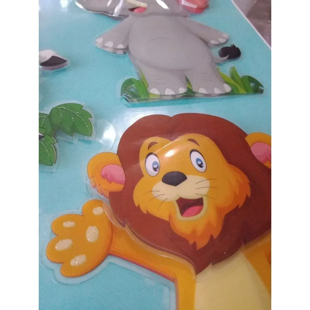 3D Baby Animals Wall Decals Safari Nursery Kids Baby Bedroom Stickers